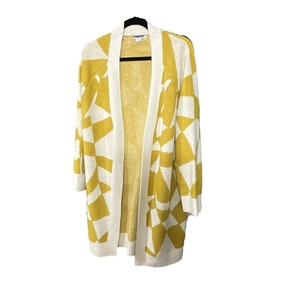 Ava & Viv Geometric Open Front Plus Size Duster Cardigan Nwot - Picture 4 of 16